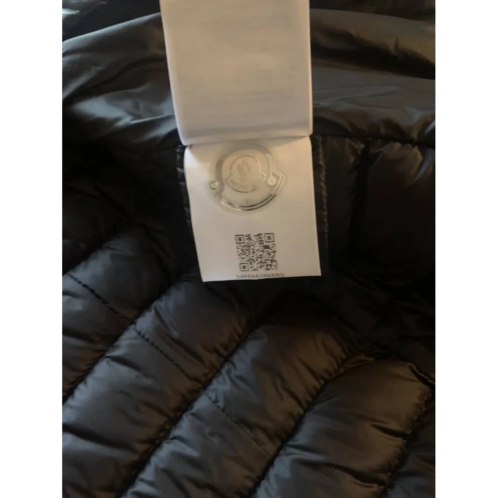 MONCLER BLACK MOTO JACKET WOMENS XL NEW W/TAGS - Picture 6 of 6